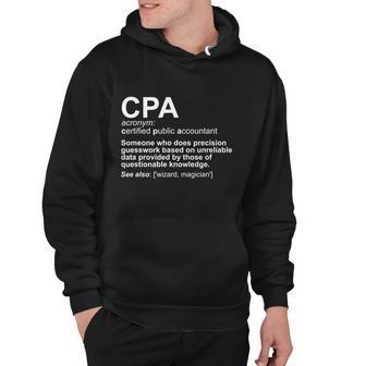 Cpa Certified Public Gift Accountant Definition Funny Gift Graphic Design Printed Casual Daily Basic V2 Hoodie - Thegiftio UK
