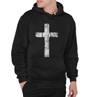 Cross Distressed Style Inspirational Christian Faith Hoodie - Monsterry