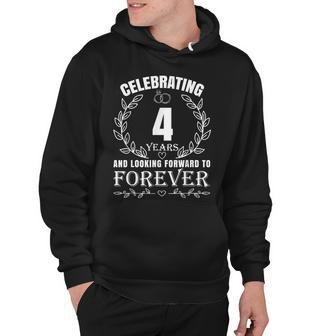 Cute 4Th Wedding Anniversary For Couples Married 4 Year Hoodie - Seseable