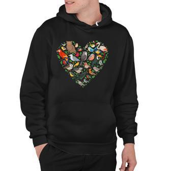 Cute Funny Bird Lover Heart Hoodie - Monsterry