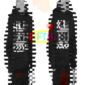 Cute Hello Fifth Grade Outfit Happy Last Day Of School Funny Gift Hoodie - Thegiftio UK
