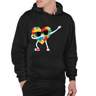 Dabbing Autism Awareness Puzzle Piece Heart Tshirt Hoodie - Monsterry