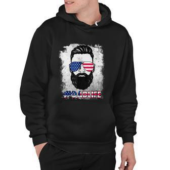 Dad Life Beard Sunglasses Usa Flag Fathers Day 4Th Of July Hoodie - Monsterry