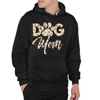 Dog Mom Cute Letter Print Pet Lover Funny Dog Paw Hoodie - Thegiftio UK