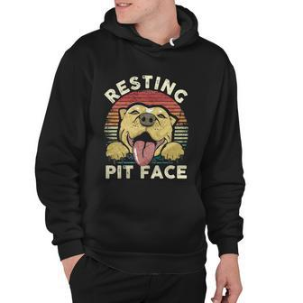 Dog Resting Pit Face Joke Quote Vintage Pitbull Mama Men Hoodie - Thegiftio UK