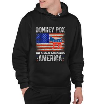 Donkey Pox The Disease Destroying America Usa Flag Funny Anti Biden Hoodie - Monsterry AU