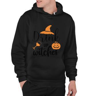 Drink Up Witches Witch Hat Pumpkin Halloween Quote Hoodie - Monsterry AU