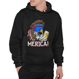 Eagle Mullet 4Th Of July Beer Usa American Flag Merica Cool Gift Hoodie - Monsterry