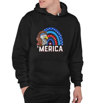 Eagle Mullet 4Th Of July Rainbow American Flag Hoodie - Monsterry