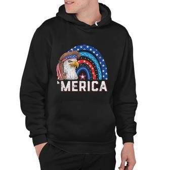 Eagle Mullet 4Th Of July Rainbow Usa American Flag Merica Gift Hoodie - Monsterry