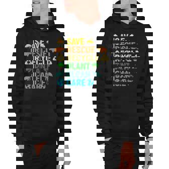 Earth Day Planet Save Bees Rescue Animals Recycled Plastic Hoodie - Thegiftio