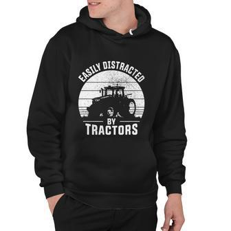 Easily Distracted By Tractors Farmer Tractor Funny Farming Tshirt Hoodie - Monsterry CA