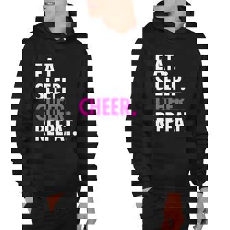 Eat Sleep Cheer Repeat Cheerleading Girls Women Gift Cute Great Gift Hoodie - Monsterry