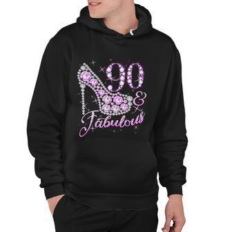 Fabulous & 90 Sparkly Shiny Heel 90Th Birthday Tshirt Hoodie - Monsterry