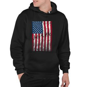 Faded Vintage American Flag 4Th Of July 1776 The Original Hoodie - Monsterry