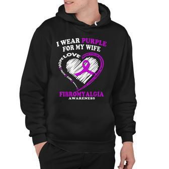 Fibromyalgia Awareness - I Wear Purple For My Wife Hoodie - Thegiftio UK