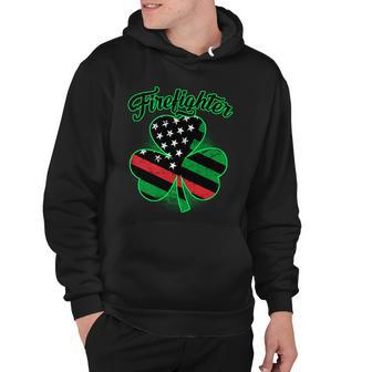 Firefighter St Patricks Day Red Line Clover Hoodie - Monsterry CA