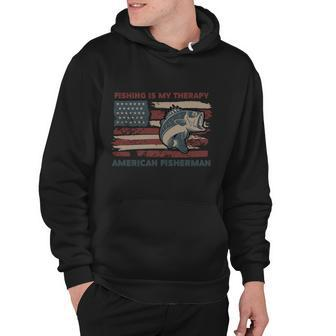 Fishing Is My Therapy American Fisherman Hoodie - Monsterry