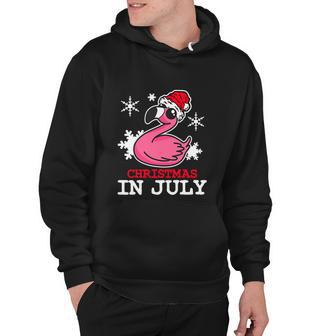 Flamingo Funny Christmas In July Santa Hat Hoodie - Monsterry