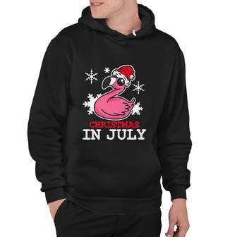 Flamingo Funny Christmas In July Snowflakes Hoodie - Monsterry