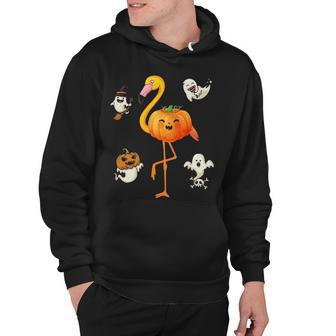 Flamingo Pumpkin Halloween Bird Lover Gifts For Girls And Boys Tshirt Hoodie - Monsterry UK