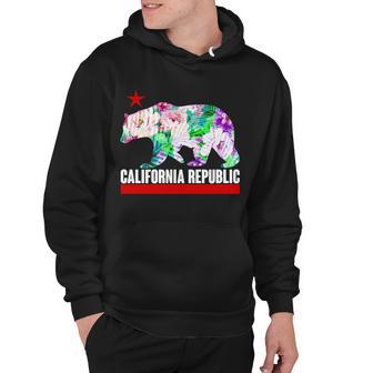 Floral California Republic Bear Tropical Bear Hoodie - Monsterry UK