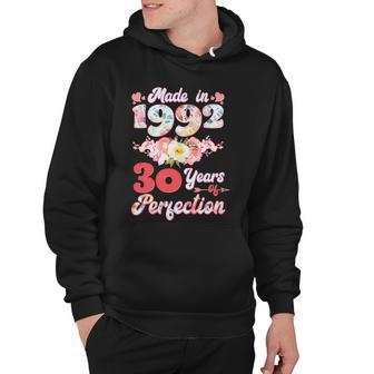 Flower Floral Made In 1992 30 Years Of Perfection 30Th Birthday Hoodie - Monsterry