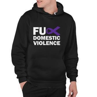 Fuck Domestic Violence Purple Ribbon Domestic Violence Hoodie - Monsterry