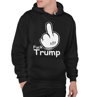 Fuck Trump Cartoon Middle Finger Resist Anti Trump Tshirt Hoodie - Monsterry AU