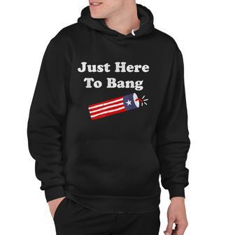 Funny 4Th Of July American Flag Just Here To Bang Hoodie - Monsterry AU