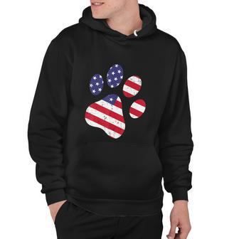 Funny Dog Paw American Flag Cute 4Th Of July Hoodie - Monsterry