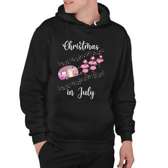 Funny Flamingo Pink Retro Camping Car Christmas In July Great Gift Hoodie - Thegiftio UK