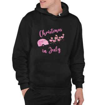Funny Flamingo Pink Retro Christmas In July Hoodie - Monsterry