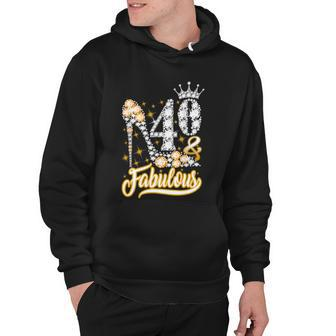 Funny Gift 40 Fabulous 40 Years Gift 40Th Birthday Diamond Crown Shoes Gift Hoodie - Monsterry