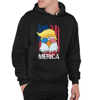 Funny Merica Trump Bald Eagle 4Th Of July Us Flag Men Women Hoodie - Monsterry DE