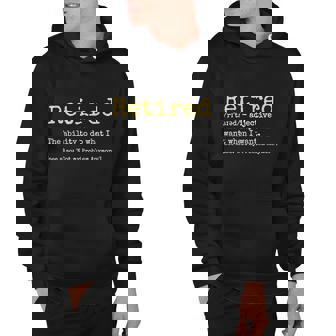 Funny Retired Definition Funny Retirement Graphic Design Printed Casual Daily Basic V2 Hoodie - Thegiftio