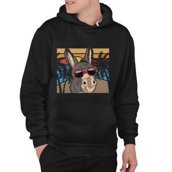 Funny Sunglasses Retro Farm Animal Tropical Donkey Gift Hoodie - Monsterry AU