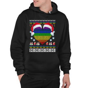 Gay Pride Heart Santa Ugly Christmas Sweater Tshirt Hoodie - Monsterry UK