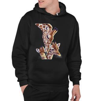 Giraffe Family A Nudge From Mom Tshirt Hoodie - Monsterry