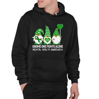 Gnome One Fights Alone Mental Health Awareness Hoodie - Monsterry DE