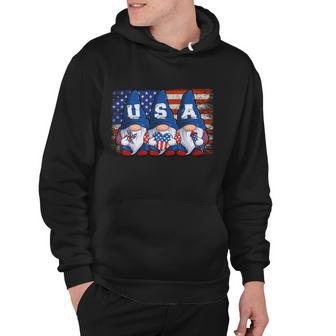 Gnomes Patriotic American Flag Cute Gnomes 4Th Of July Gift V3 Hoodie - Monsterry