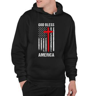 God Bless America Fourth Of July Christian Patriot Usa Flag Funny Gift Hoodie - Monsterry DE