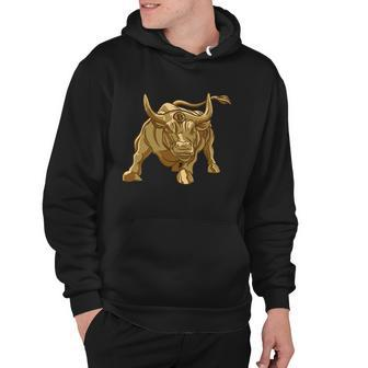 Gold Bitcoin Bull Hoodie - Monsterry