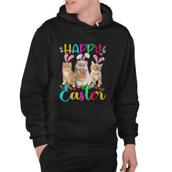 Happy Easter Three Cat Wearing Bunny Funny Gift Ear Bunny Cat Lover Gift Hoodie - Monsterry CA