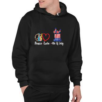 Happy Peace Love 4Th Of July Sublimation Hoodie - Monsterry UK