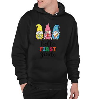 Hello First Grade School Gnome Teacher Students Graphic Plus Size Premium Shirt Hoodie - Monsterry AU