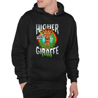 Higher Than Giraffe Gift Pussy Stoner Weed 420 Pot Gift V2 Hoodie - Monsterry
