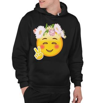 Hippy Smiley Face Peace Sign Tshirt Hoodie - Monsterry AU