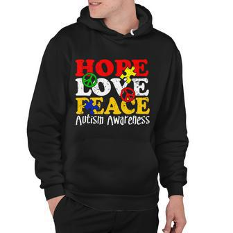 Hope Love Peace Autism Hoodie - Monsterry UK
