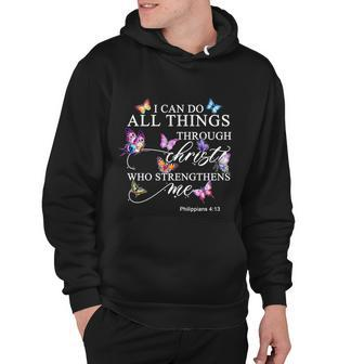 I Can Do All Things Through Christ Butterfly Art Religious Tshirt Tshirt Hoodie - Monsterry